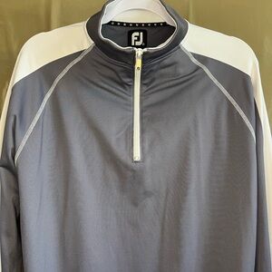 FootJoy Lightweight Gray and White 1/4 zip top